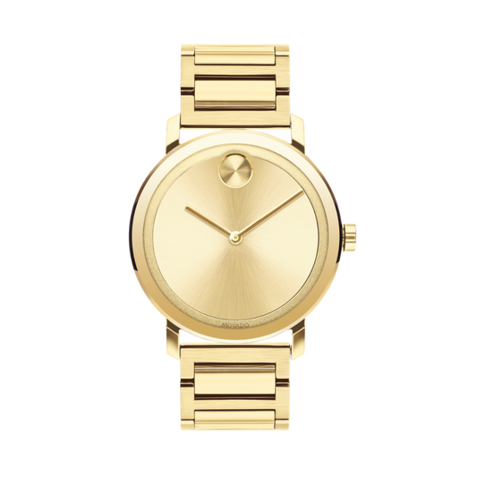 Movado Bold Gold Dial Yellow Gold Ion-plated Men's Watch