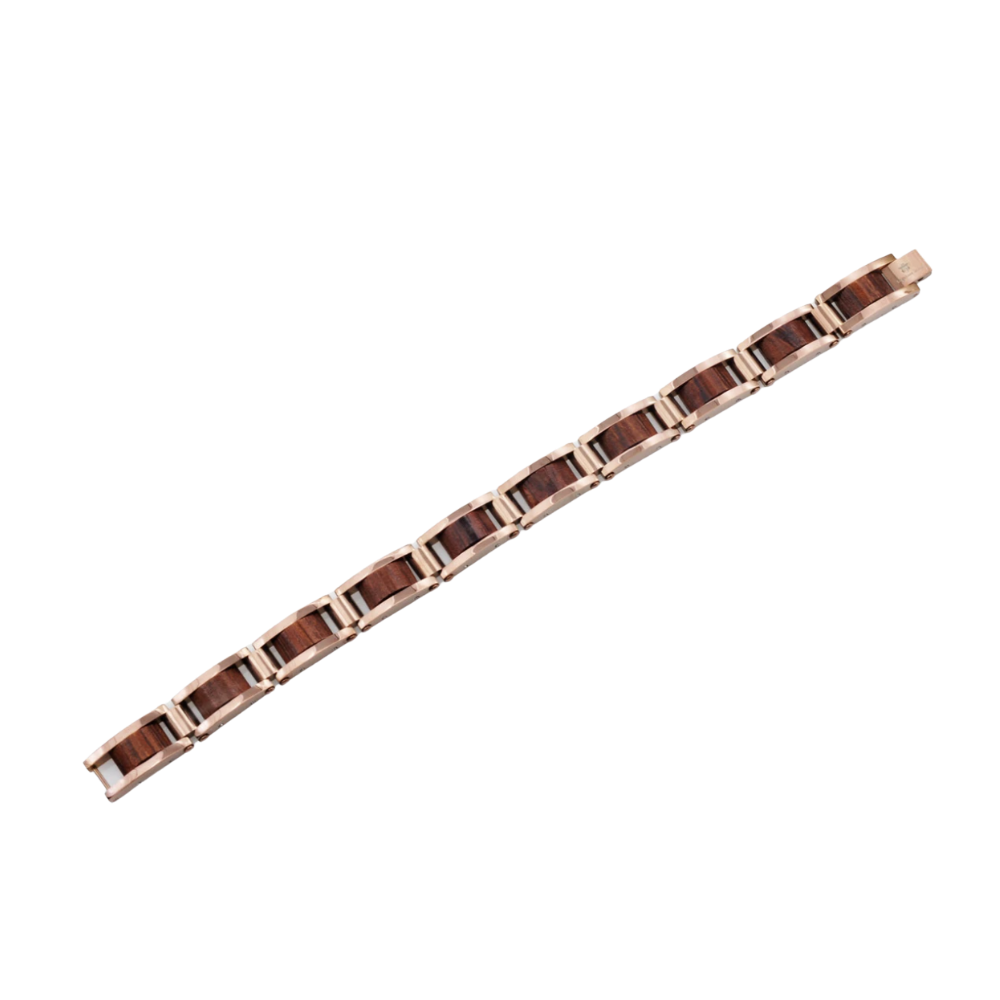 Chocolate Stainless Steel And Wood Bracelet
