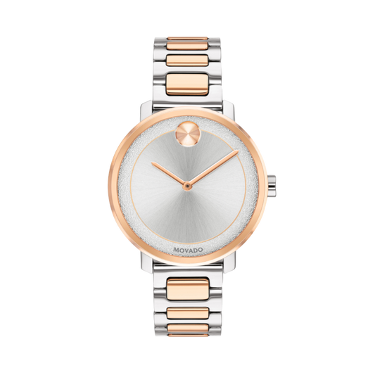 Movado Bold Silver Dial Two-tone Ladies Watch
