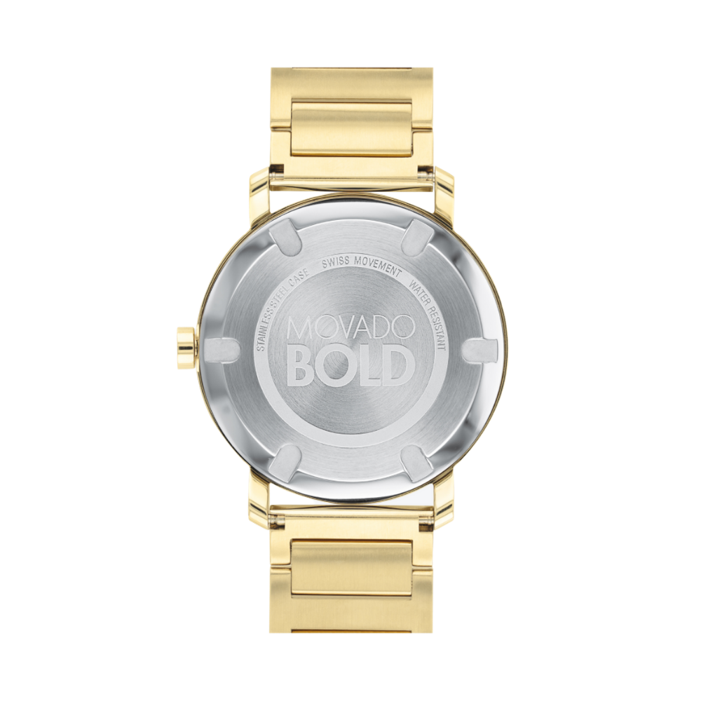 Movado Bold Gold Dial Yellow Gold Ion-plated Men's Watch