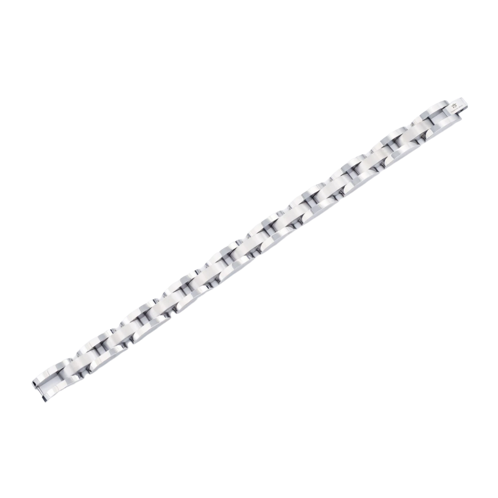Curved Link Stainless Steel Bracelet