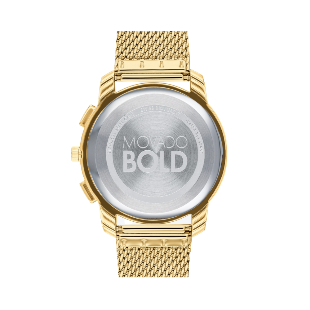Movado Bold Thin Chronograph Quartz Gold Dial Men's Watch
