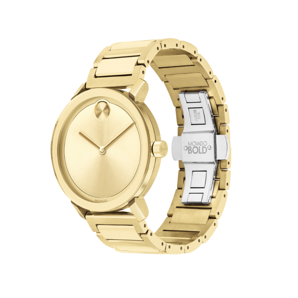 Movado Bold Gold Dial Yellow Gold Ion-plated Men's Watch
