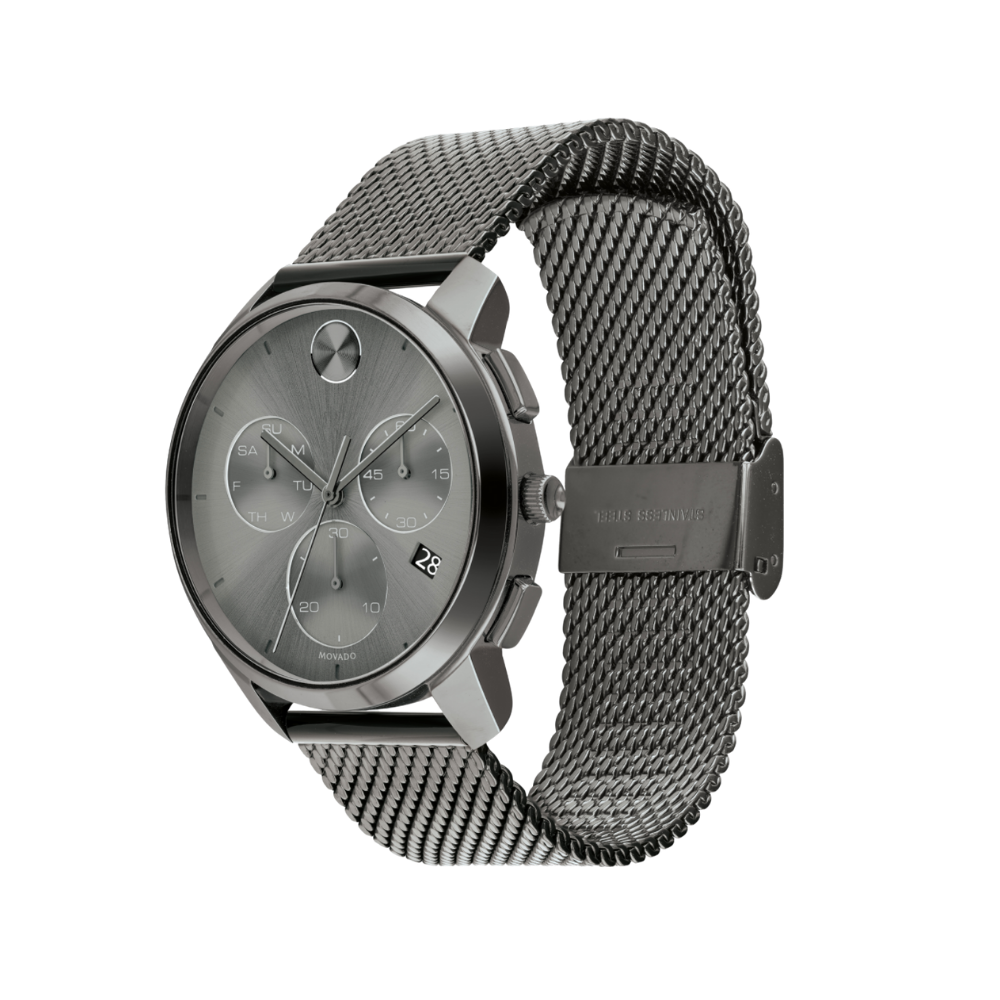 Movado Bold Thin Chronograph Quartz Grey Dial Men's Watch