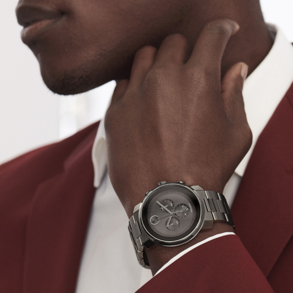Movado Bold Chronograph Grey Sunray Dial Men's Watch