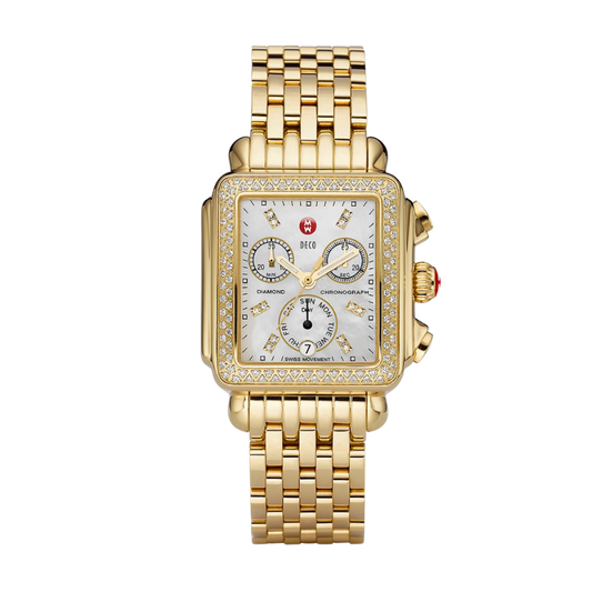 Michele Deco 18K Gold Diamond Watch