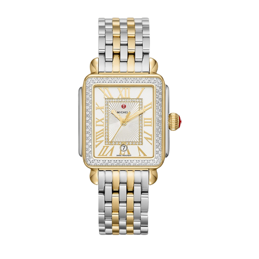 Michele Deco Madison Diamond Two-Tone 18K Gold Diamond Dial Watch