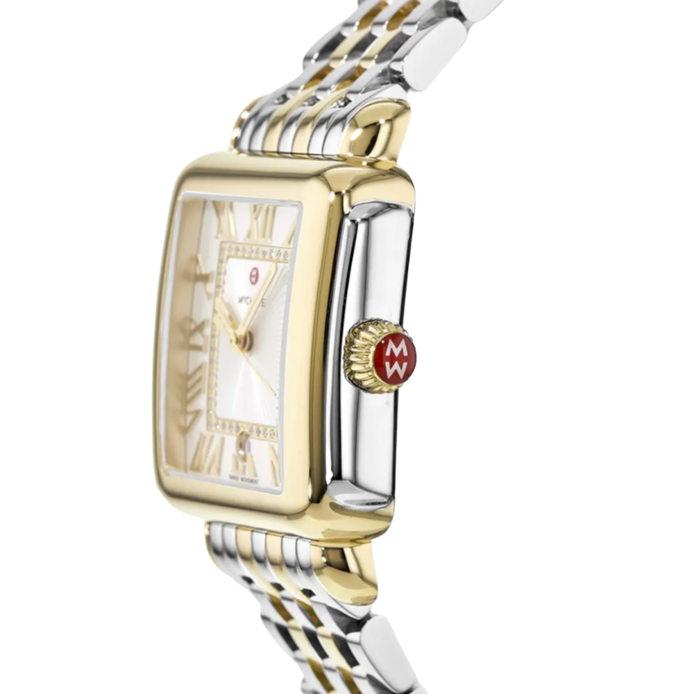 Michele Deco Madison Two-Tone 18K Gold Diamond Dial Watch