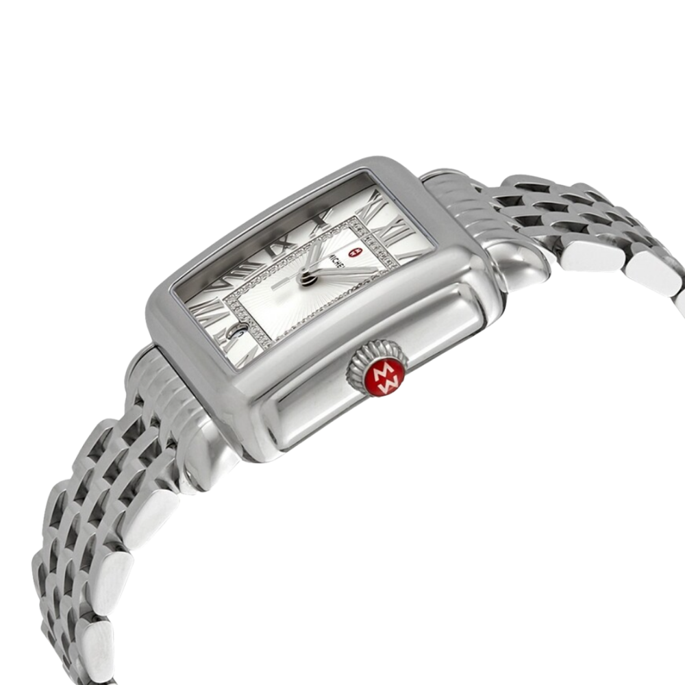Michele Deco Madison Stainless Diamond Dial Watch