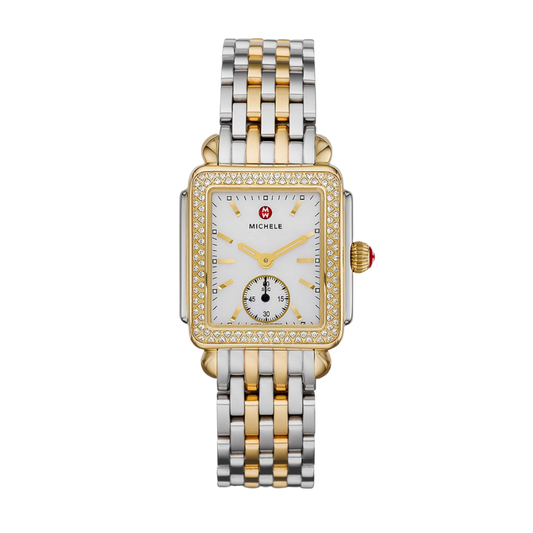 Michele Deco Mid Two-Tone 18K Gold Diamond Watch