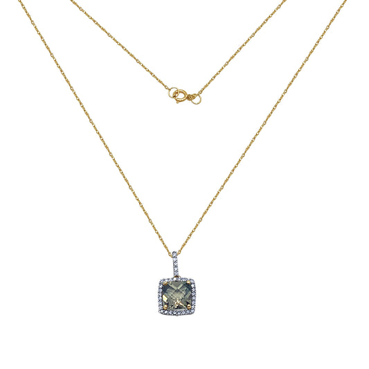 Smokey Quartz Diamond Necklace
