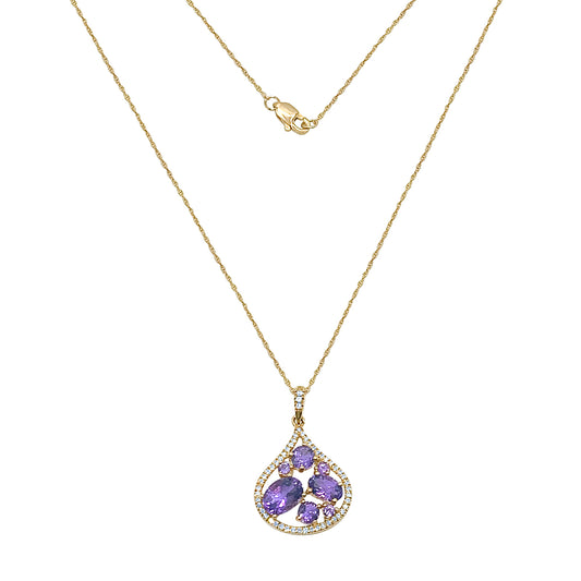 Amethyst Diamond Necklace