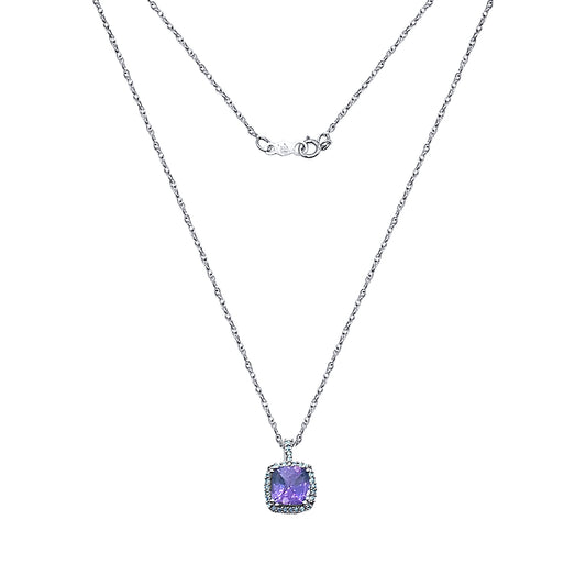 Amethyst Diamond Necklace