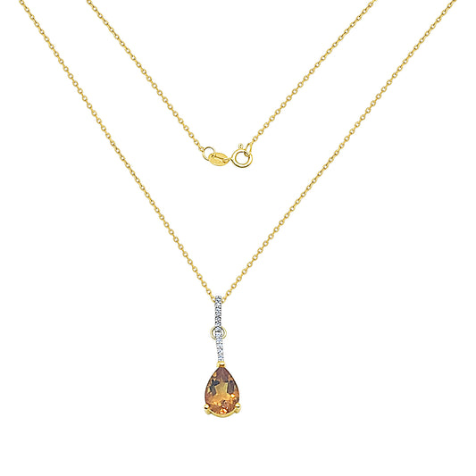Diamond Citrine Necklace