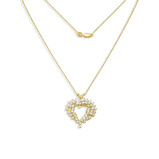 Diamond Cluster Heart Necklace