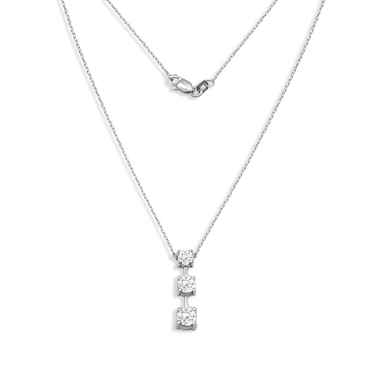 Three Stone Diamond Necklace