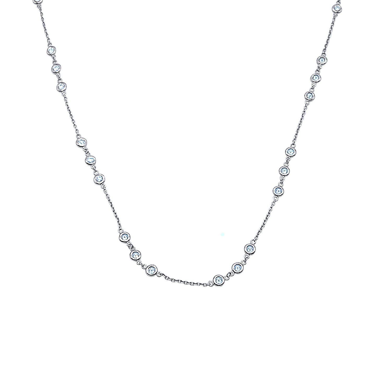 Bezel Set Diamond Necklace