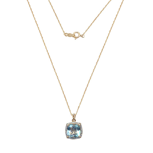 Aquamarine Diamond Necklace