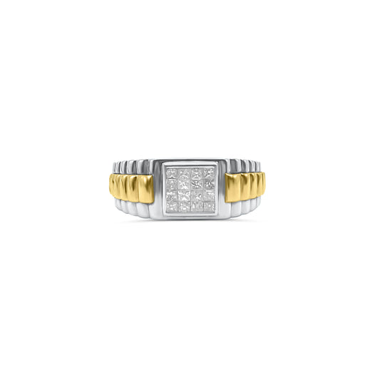 Men's Two Tone Invisible Setting Ring