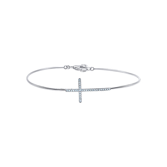Women's Diamond Cross Bangle