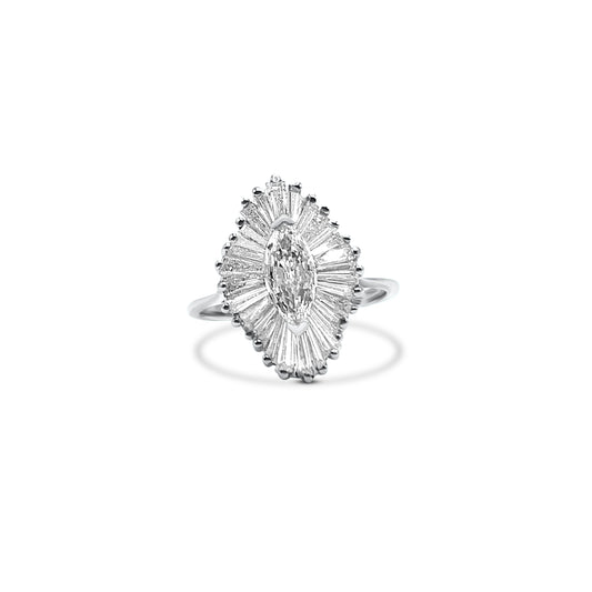 Marquise Shaped Diamond Engagement Ring