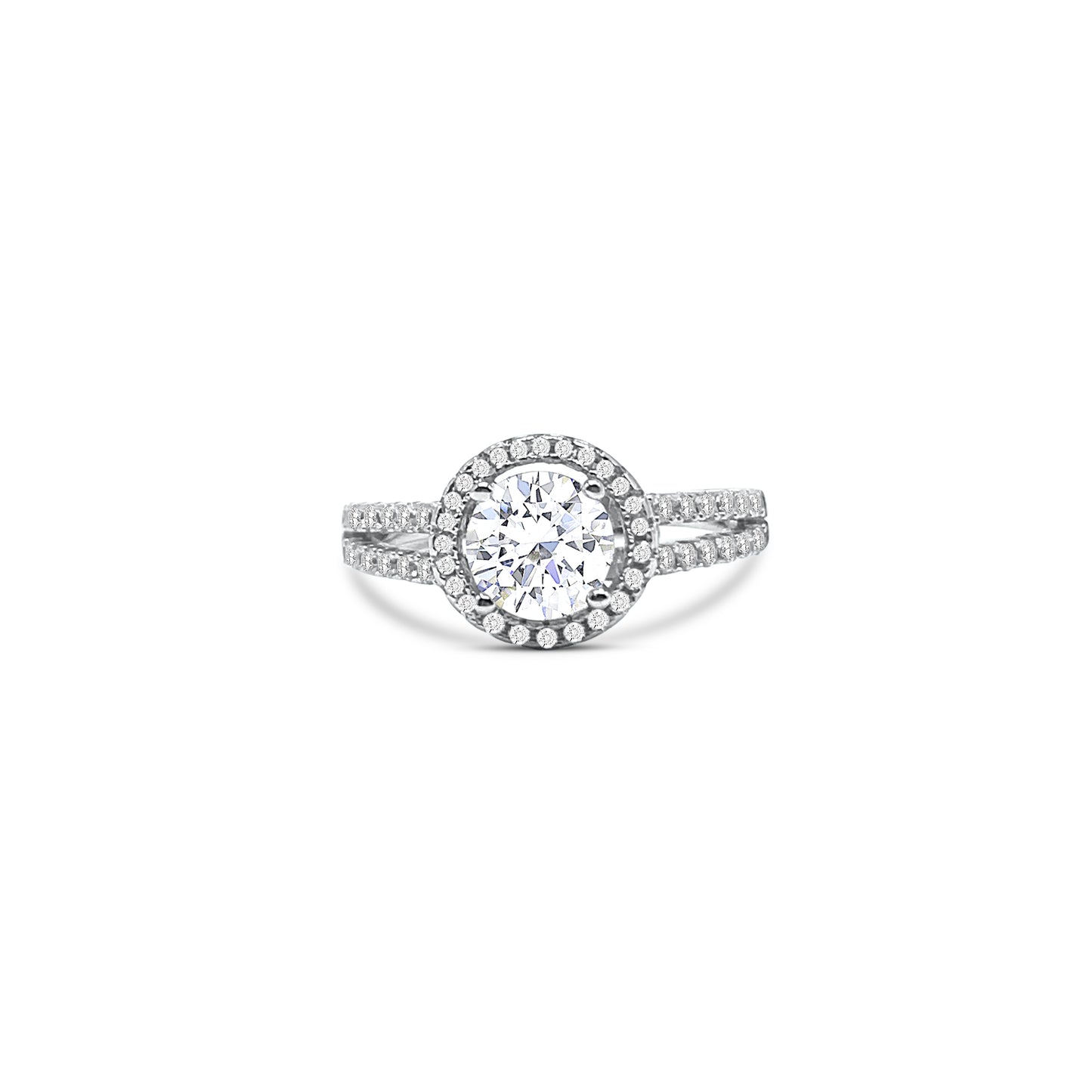 Sterling Silver Split Shank Engagement Ring