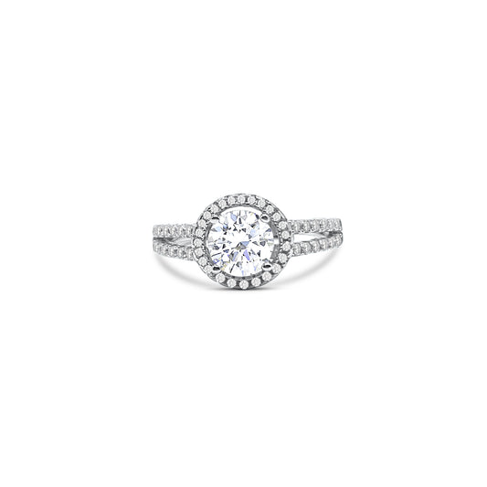 Sterling Silver Split Shank Engagement Ring