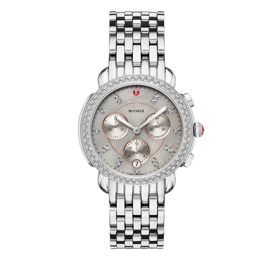 Michele Sidney Stainless Diamond Watch