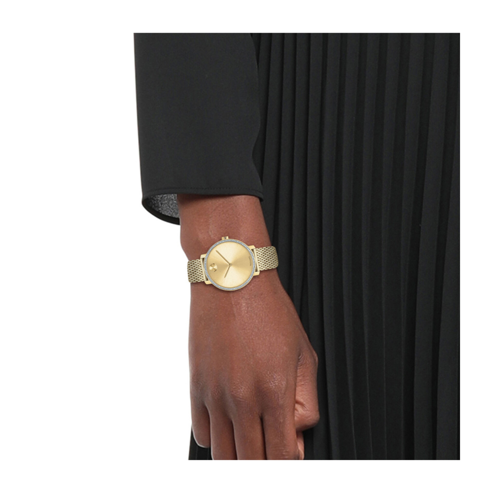 Movado Bold Shimmer Ladies Yellow Gold Watch
