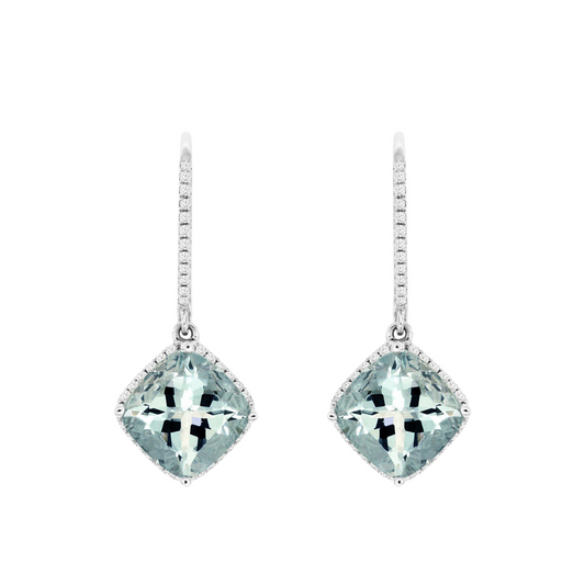 Aquamarine Diamond Earrings
