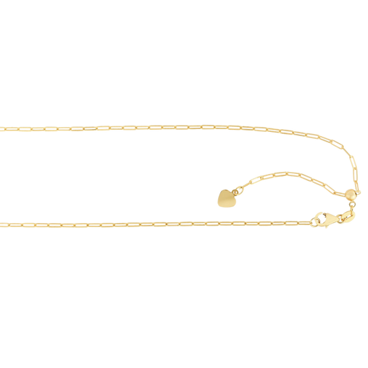 14K Gold 1.5mm Adjustable Paperclip Chain