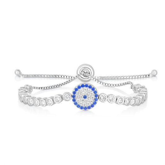 Sterling Silver Evil Eye Bracelet