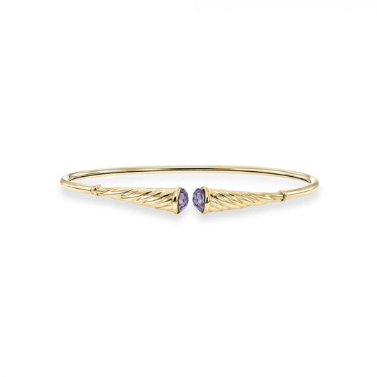 Italian Cable Cuff Gemstone Bracelet