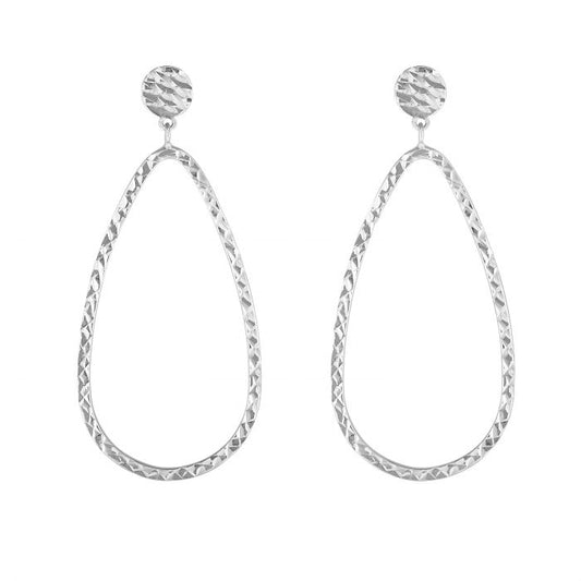 Diamond Cut Tear Drop Earrings